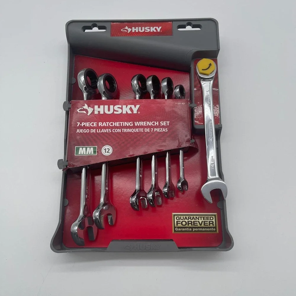 Husky 7-Piece Metric Ratcheting Combination Wrench Set